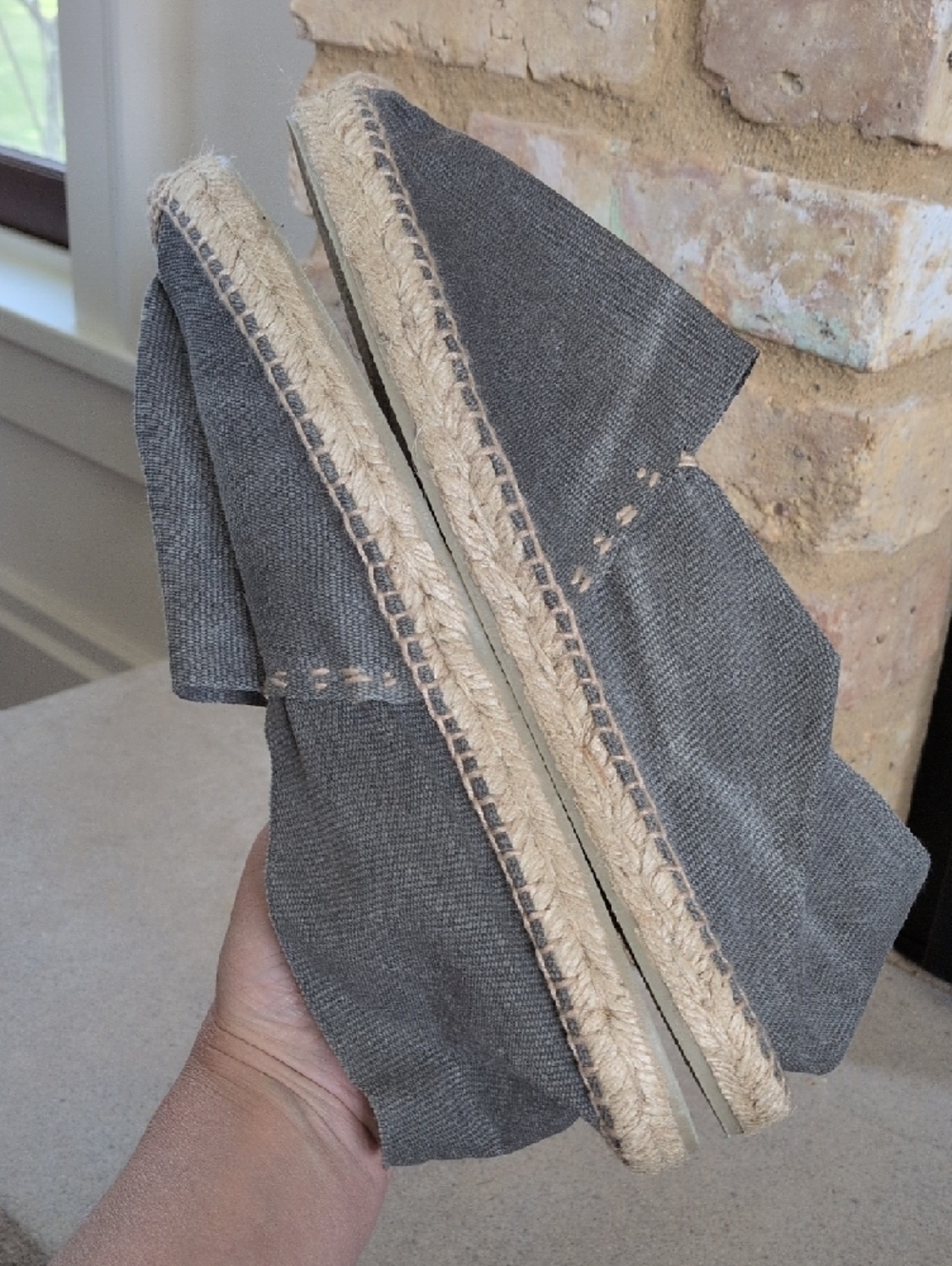 DIEGOS I NWT Handcrafted Washed Graphite Gray Canvas Slip-On Espadrilles, 44 - Picture 11 of 16